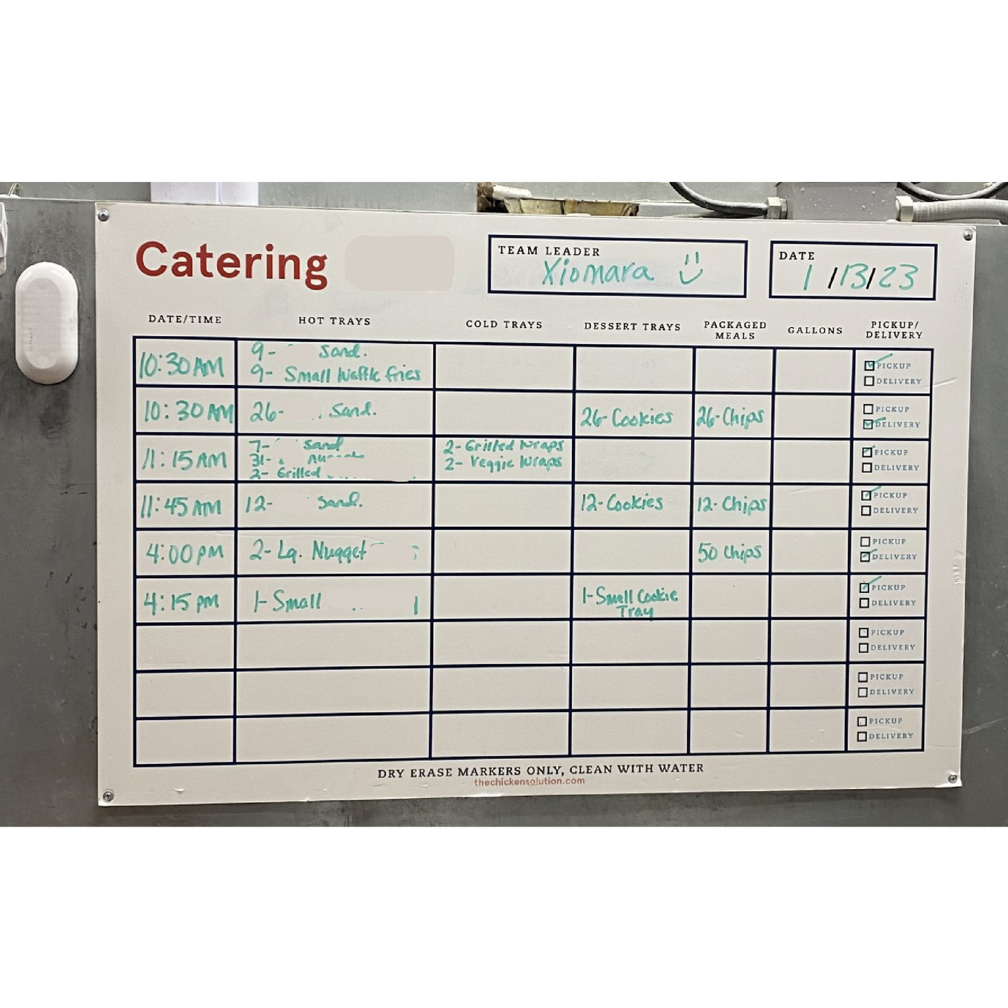 Catering Board (Dry Erase)
