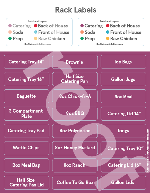 Boh Label BOH Rack Label Sticker System – The Chicken Solution