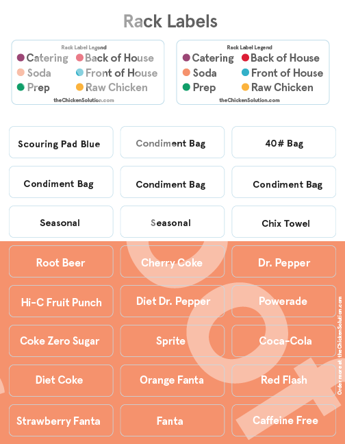 BOH Rack Label Sticker System