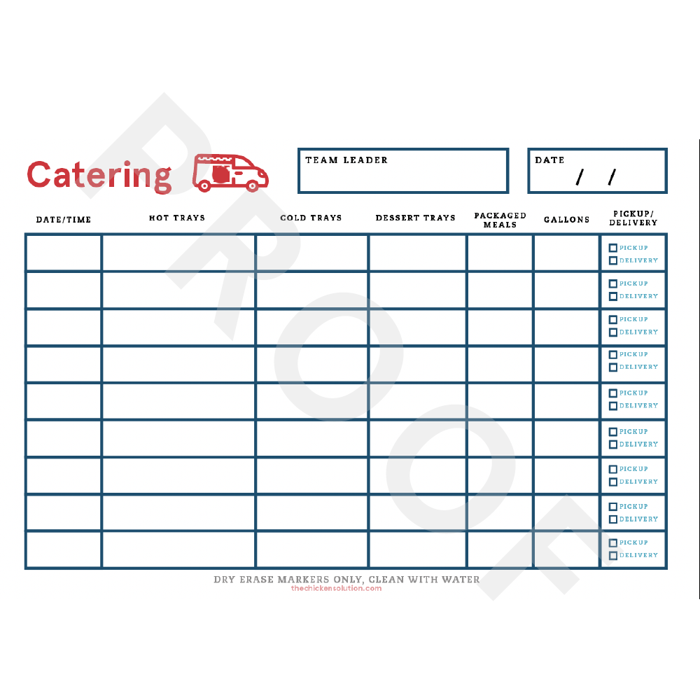 Catering Board (Dry Erase)