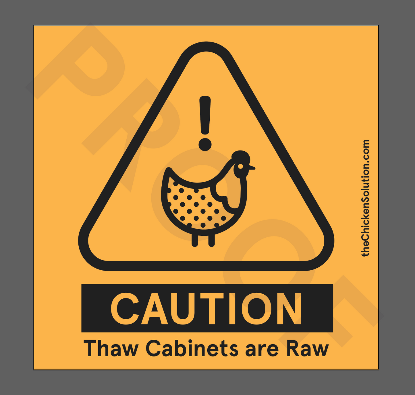 Caution (RAW CHICKEN) Label